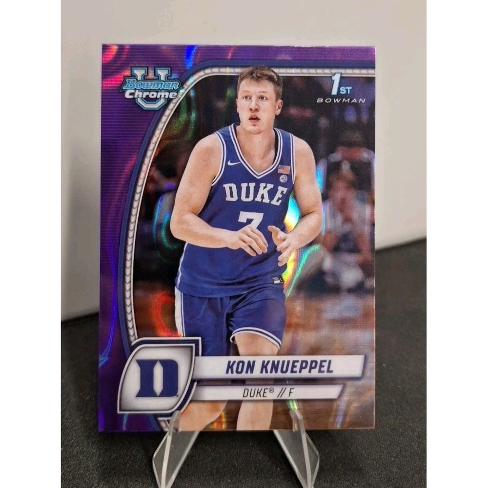 2024-25 1st Bowman U University Chrome Kon Knueppel #48 Purple Lava Refractor RC